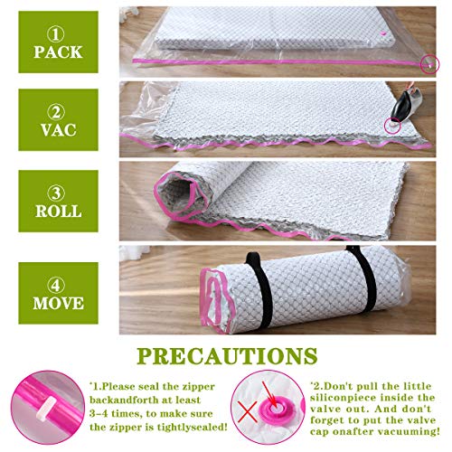 VACSAVE 6 inch Foam/Latex Mattress Vacuum Storage Bags Moving Plastic