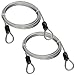 Lumintrail 4 Foot 3mm (1/8th Inch) Braided Steel Coated Security Cable Luggage Lock Safety Cable Wire Double Loop (2 Pack)