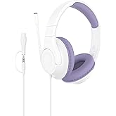 Belkin SoundForm Inspire Wired Over-Ear Headset for Kids, Online Learning & Travel w/Built-in Boom Mic, 85dB Safe Volume Limit - USB-C & 3.5mm - Compatible w/iPhone, iPad, Galaxy & More - Lavender