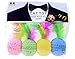 Nargos 1.5 Dia Colorful Golf Sponge Foam Balls Cats Toys with Feathers(4 Pack)