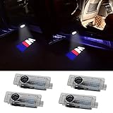 Grolish 4-Pack Car Door LED Logo Projector Door Step Courtesy Light for BMW M