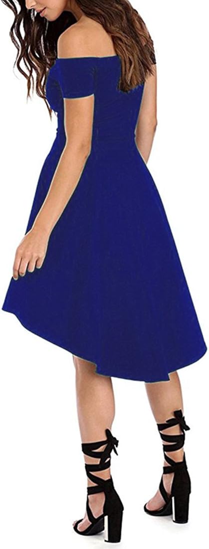 Zjctuo Damen Kleid Abendkleid Schulterfreies Cocktailkleid Jerseykleid Skaterkleid Knielang Elegant Festlich Asymmetrisches Partykleid Cocktail Bekleidung Ayurvedanetworkbhu Com 