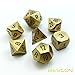Bescon Brass Solid Metal Polyhedral D&D Dice Set of 7 Copper Metal RPG Role Playing Game Dice 7pcs Set