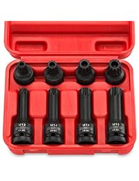 Neiko Pro 10283b 1 2-inch Disco triple Square Spline Conductor de vaso de impacto Set XZN (8 piezas)