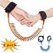 [2 Pack] Baby Child Anti Lost Safety Wrist Link Harness Strap Rope Leash Walking Hand Belt Band Wristband for Toddlers, Kids, 1.5m & 2.5m/ Orange & Blue by KOMIWOO