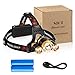STCT Street Cat Brightest LED Rechargeable Headlamp, 5000 lumens 4 Modes Waterproof Headlight LED, CREE Headlamp Flashlight Zoomable 3 LEDs, Improved 18650 Batteries