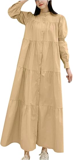 Amazon Co Jp ネコート Nc298be ワンピース ロングワンピース ティアード フンワリ 前開き ボタン らくちん ワンピ 森ガール ロング 丈 カジュアル ギャザー ユッタリ ハル ナツ ミモレ ミモレ丈 ロング丈 襟 長袖 シャツ ナチュラル 薄手 春夏 春 夏 可愛い カワイイ