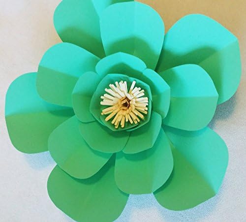 Jumbo Paper Flower Kit, 18" Diameter, Big Bloom Rose, Turquoise Green, 21-Piece Do-It-Yourself Kit