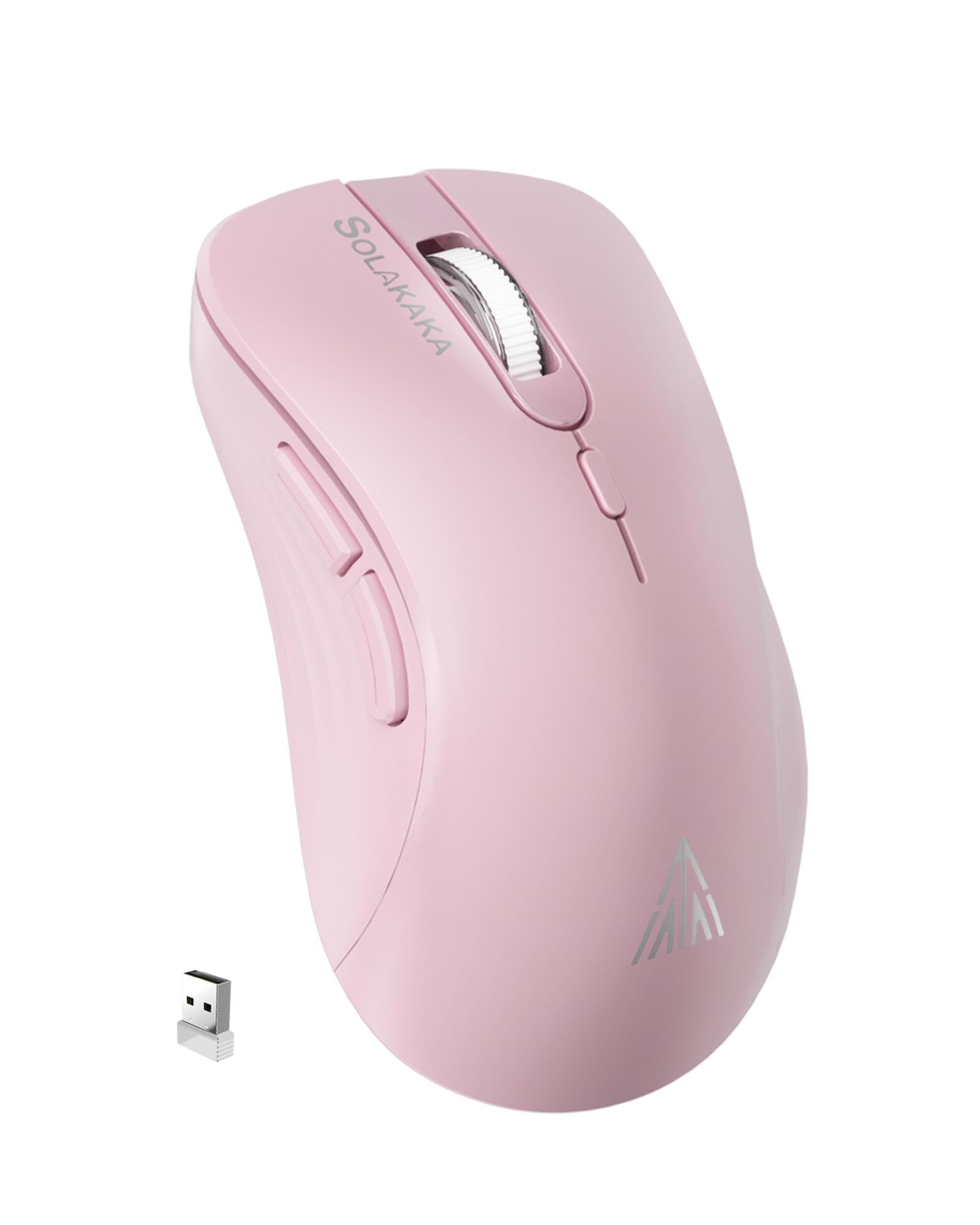 Photo 1 of SOLAKAKA SM66 Pink Silent Dual Mode 2.4GHz Wireless Mouse, Adjustable 4200 DPI,Rechargeable Wireless Computer Mouse for PC Mac Laptop, Desktop