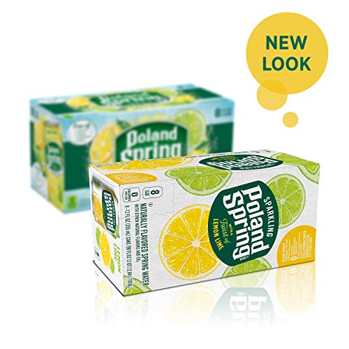 Poland Spring Sparkling Water, Lemon Lime, 12 oz. Cans (Pack of 8