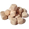 100 Pcs Blank Wooden Dice Unfinished Square Blocks 6 Sided Wood Cubes with Rounded Corners for DIY Craft Projects (12MM)