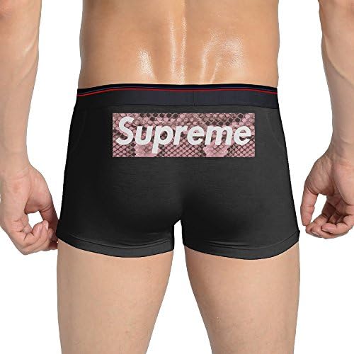 ANDARSON Men Soft Underpants Su-preme Logo Panties Knickers Black
