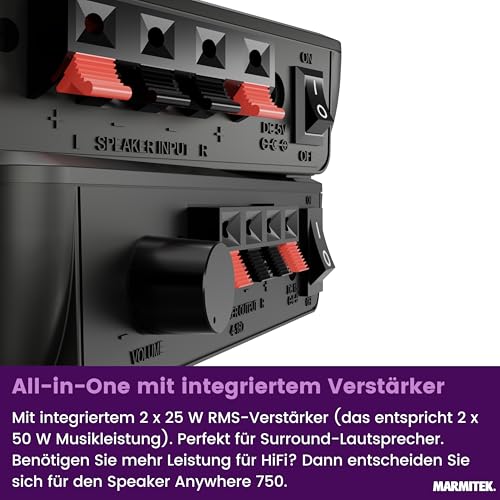 Marmitek Speaker Anywhere 650 - Marmitek Audio Transmitter for Speakers - Digital Latency-Free Transmission - Wireless Surround Speaker Connection - Connect Two Speakers Wirelessly