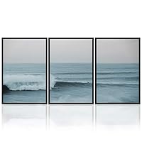 3 Piece Framed Canvas Wall Art Ocean Scenery Canvas Prints Home Artwork Decoration for Living Room,Bedroom - 16