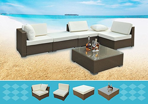 Poly Rattan Sitzmöbel 17tlg. Garten Terrasse Lounge ...