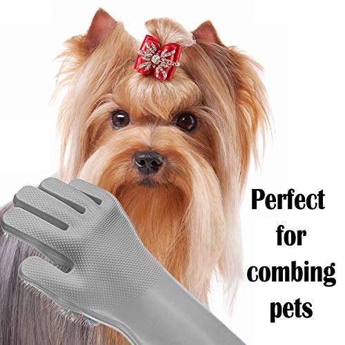 Silicone Cleaning Gloves Set of 2 – Magic, Reusable Dishwashing Scrubber – Heat-Resistant, Dishwasher-Safe Bristles for Car Washing, Pet Care, Kitchen and Bathroom Cleaning + Free Hanging Hook (Mint) - Thumbnail 5