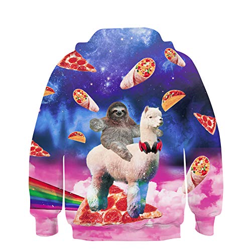 TUONROAD Graphic Sweatshirt for Teen Girls Boys Alpaca Pizza Kangaroo Pocket Hoody Long Sleeve Hoodie