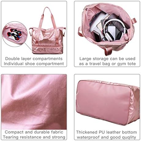 fancyfree Double Layers Bag, Large Travel Tote Bag with Bottom Shoes Compartment, Ideal Gym Duffle Bag for Women and Men 4 fancyfree Double Layers Bag, Large Travel Tote Bag with Bottom Shoes Compartment, Ideal Gym Duffle Bag for Women and Men