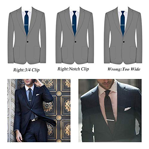 WEWINK PLUS 9 Pcs Tie Clips Set for Men Tie Bar Pinch Clip Set for Regular Ties Necktie Wedding Business with Gift Box (9 pcs Style C with Gift Box) - Thumbnail 6