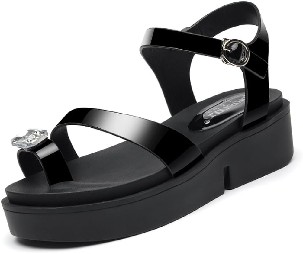 Amazon.com | LAIKAJINDUN Women's Toe-ring Ankle Strap Wedges Platform Sandals | Platforms & Wedges