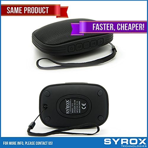 Bluetooth Speaker Waterproof - Black Portable Chargable SD Card AUX FM Radio Microphone Apple Iphone 4/5/6/7/8/X Samsung Galaxy Sony Xperia Xiaomi Asus LG G4 G5 G6 Nokia HTC BlackBerry Motorola Huawei