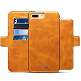 Iphone 6/6s PU Leather Wallet Magnetic Phone Case Kickstand Cover with Detachable Case Khaki