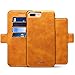 Iphone 6/6s PU Leather Wallet Magnetic Phone Case Kickstand Cover with Detachable Case Khaki