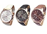 Mixeshop 3-pack Unisex Tally Style Silicone Watch black&white&brown