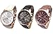 Mixeshop 3-pack Unisex Tally Style Silicone Watch black&white&brown