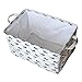 Jacone Larger Kids Storage Bins Waterproof Fabric Storage Baskets with Handles and Drawstring Closure,18.1-Inch by 12.2-Inch by 9.5-Inch,Collapsible and Convenient for Baby Toys,Clothings (Whale)