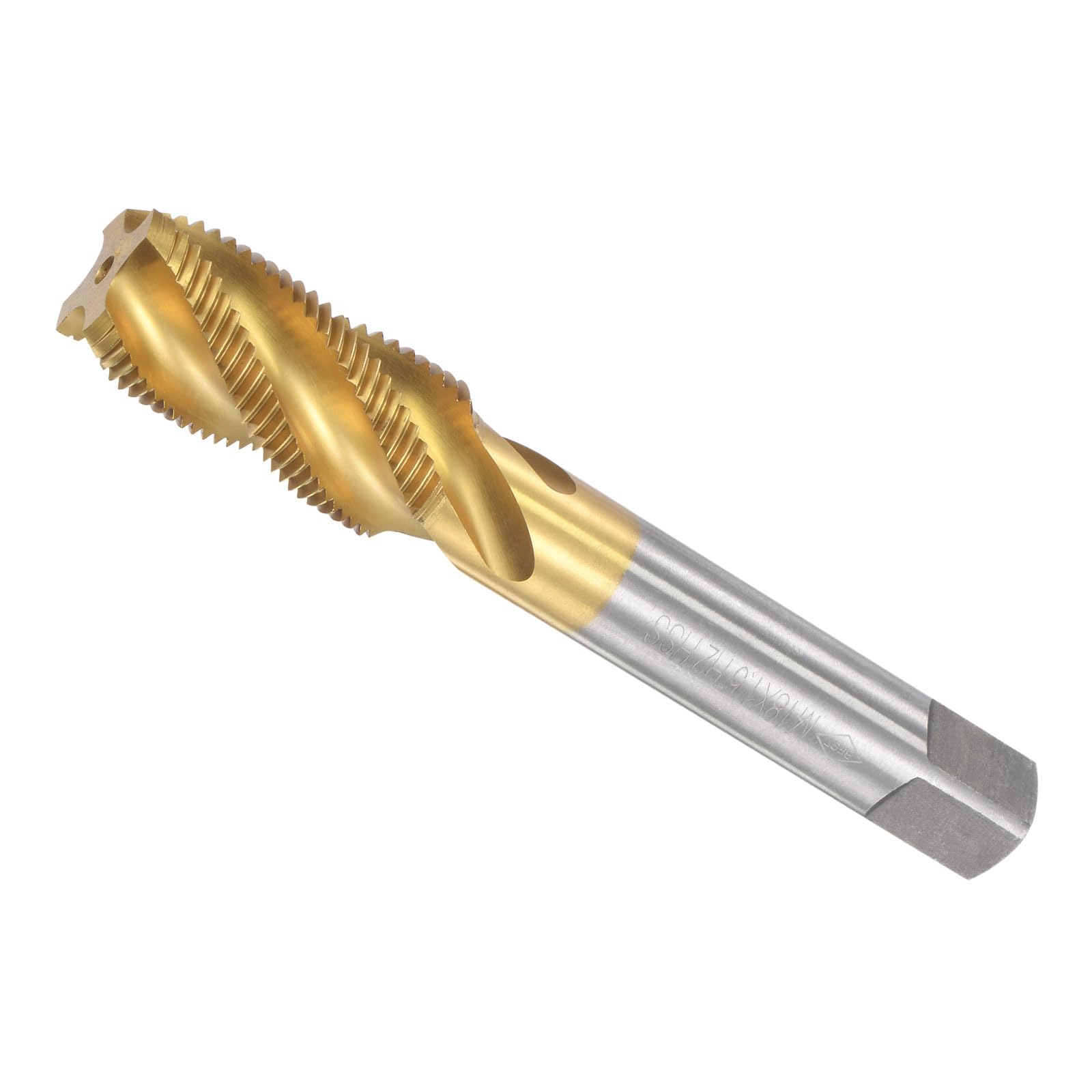CoCud Spiral Flute Threading Tap, M18 x 1.5 Thread Size 4 Flutes, High Speed Steel Tapping Tool - (Applications: for Processing Holes & Sticky Materials)