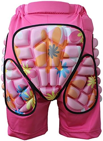 4UGoods Kids EVA Padded Shorts Ski Skate Hip Pad Protective Gear Pants (Pink, XS ( Waist 19.6"-22.3"))
