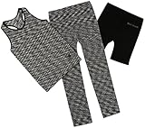 Body Glove Girl's 3 Piece Athletic Shorts, Legging and Tank Top Sets