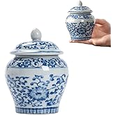 Ceramics Cremation Small Keepsake Urn for Human Ashes Adult Female or Male Personal Funeral Urn with Cover for Dog Cat Pet (Style 1)