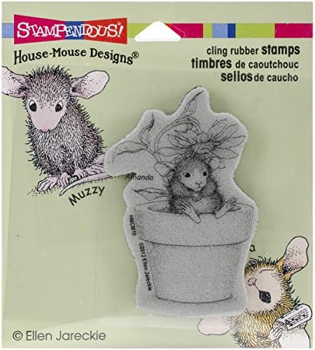 Stampendous Cling Rubber Stamp, Potted Mouse