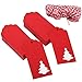 Sumind 100 Pack Paper Gift Tags Crafts Tags Hollow Christmas Tree Design Hang Labels with 30 Meters Twine for Christmas Wedding Favor (Red)