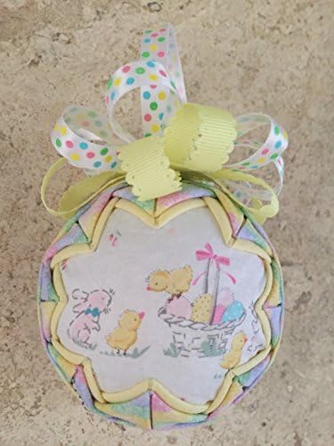 Bunnies and Chicks Easter fabric ornament