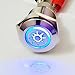 ESUPPORT 12V Car Vehicle Blue LED Light Headlight Push Button Metal Toggle Switch 16mm