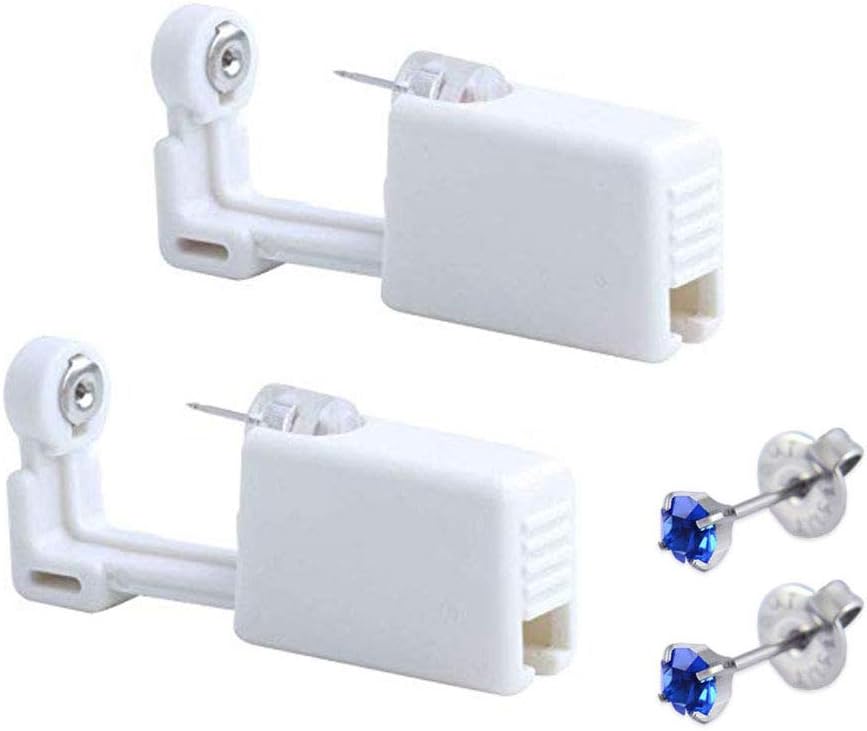 2 Pack Ear Piercing Gun Earring Disposable Ear Stud Gun Sterile No Pain Ear Piercing Gun