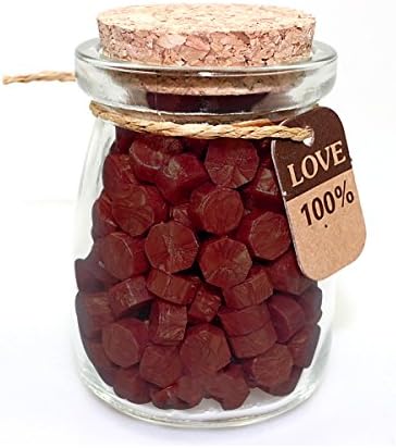 Octagon Shape Sealing Wax Beads for Letter Wedding Brown Red 185 Pcs