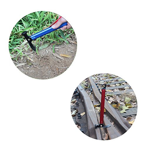function & ultralight Aluminum Camping Hammer Hammer Stake Puller With 10 Tent Nails for outdoor camping climbing blue - Thumbnail 4