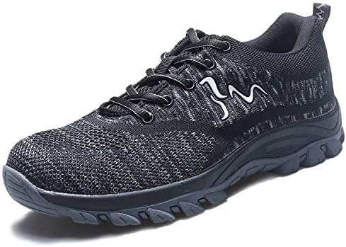 Tongzone Steel Toe Shoes Work Safety Shoes Athletic Breathable Mesh Industrial and Construction Puncture Proof Footwear