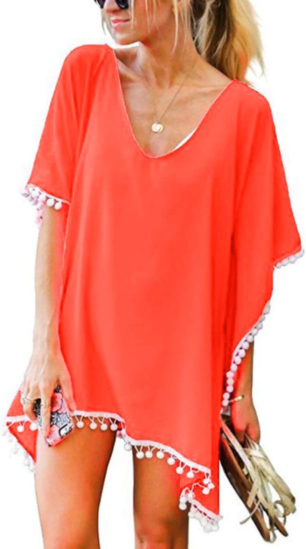 Pom Pom Trim Kaftan Top for Women