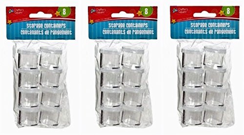 Mini Storage Containers for Arts and Crafts, 3-pk Set (1 x 1 Inches)