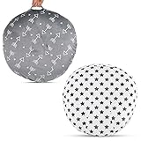BORITAR Baby Lounger Cover Removable 2 Pack Slipcover for Newborn Lounger, Super Soft Minky Snug Fitted, Grey Arrow and Stars Printed with Dotted Backing