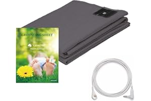 NIULAFR 1Pc Grounding Sheets with Silver Fiber & Organic Cotton - Conductive with Grounding Cord, Grounding Keep Good Sleep, Natural Health(27 * 52)