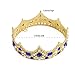 Crown Cake Topper Set for Kids Birthday Party Decoration Supplies Baby Princess Shower Party Decoration (Gold-blue)