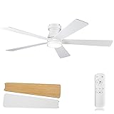 UOJ Ceiling Fans with Lights, 52 inch Low Profile