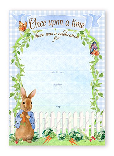 Peter Rabbit Party LARGE Invitations - 10 Invitations 10 Envelopes - Baby Shower Invitations - Birthday Invitations