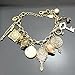 Gold Plated Q&Q Fashion Vintage Fairytale Charms Cinderella Alice in Wonderland Narnia Style Looking Glass Chain Bangle Bracelet